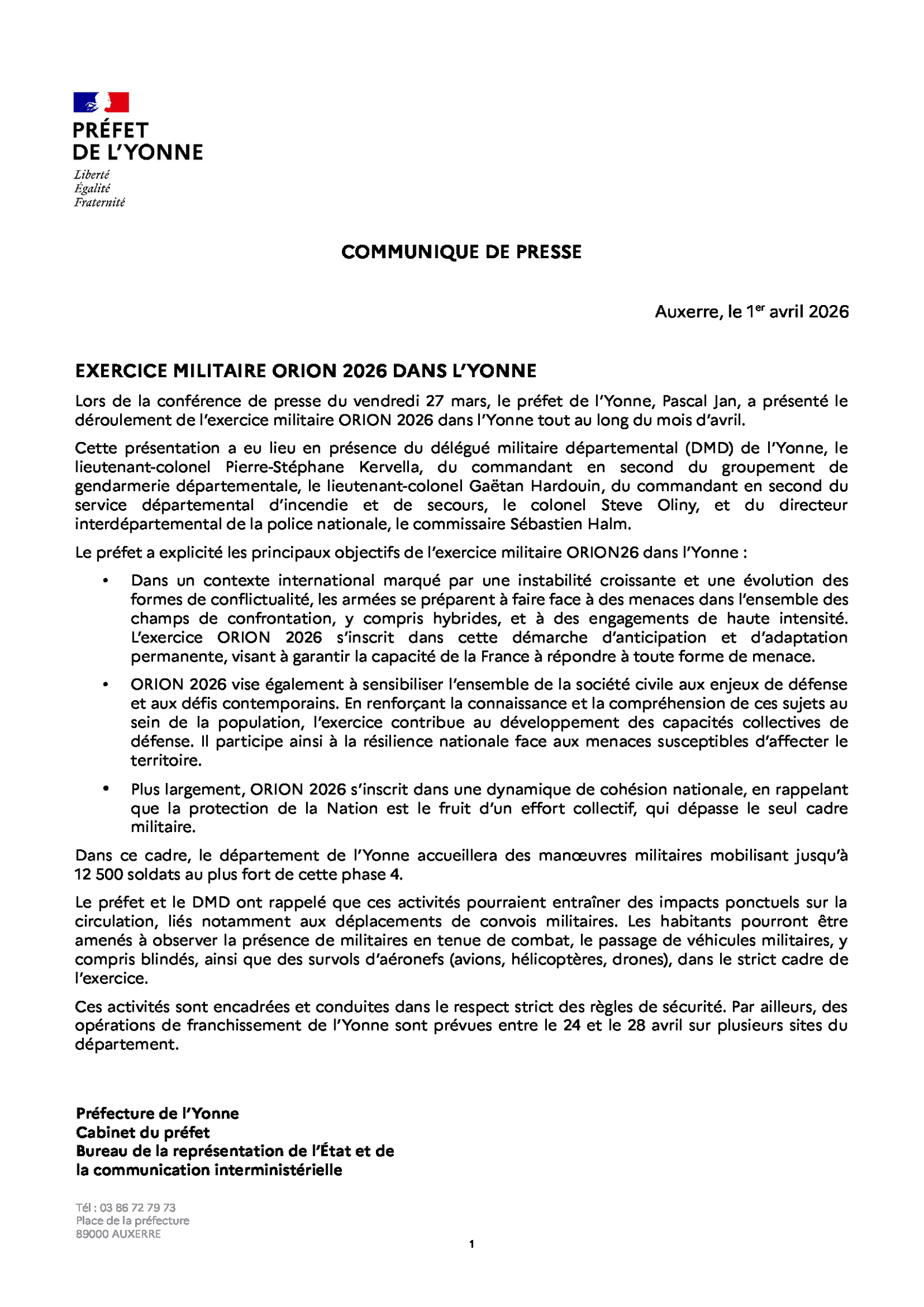 CONFERENCE DE PRESSE